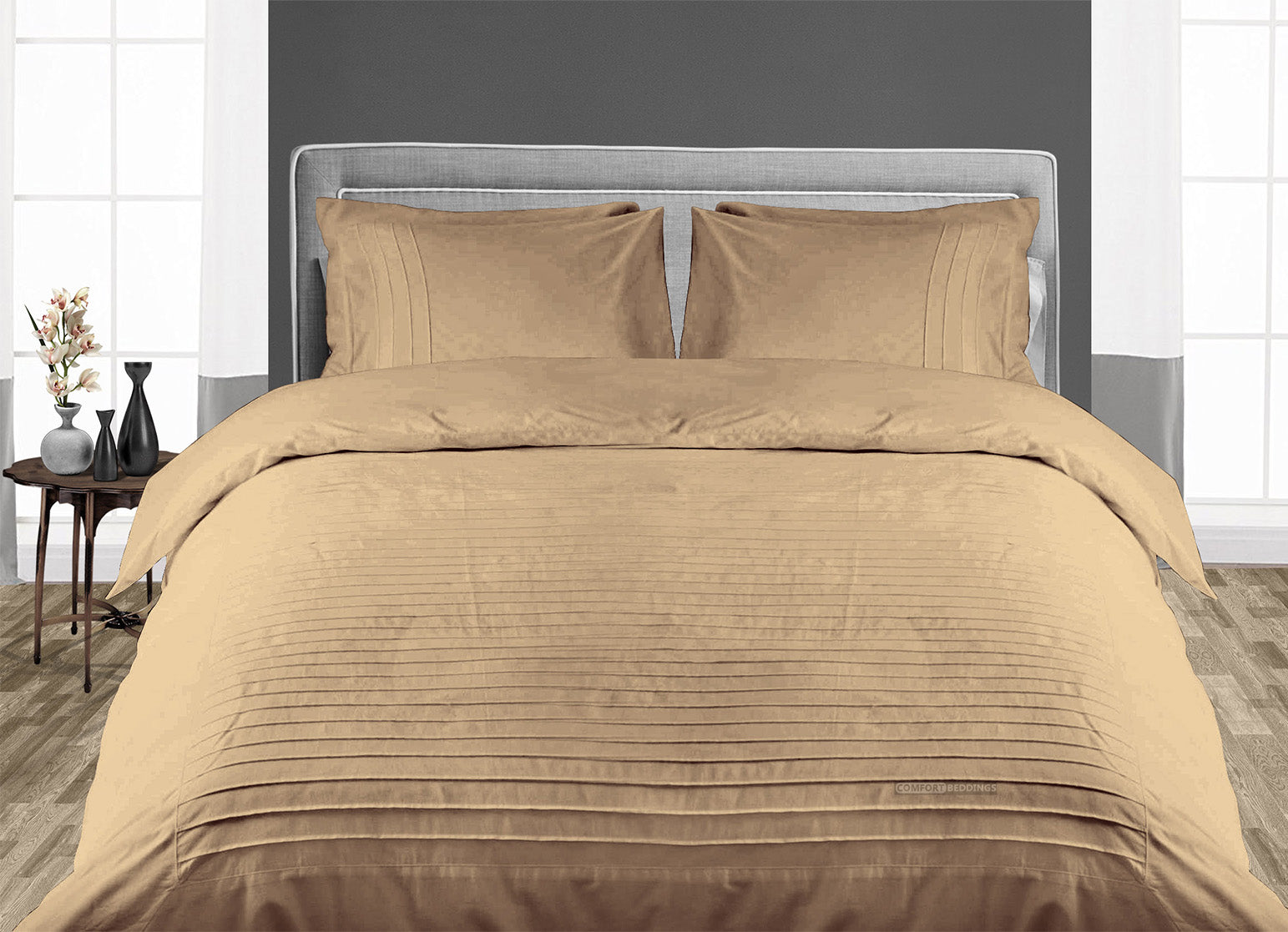 Luxurious Taupe Moroccan Streak Duvet Cover And Pillowcases