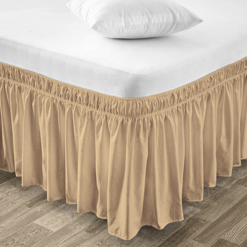 Taupe wrap-around bed skirt