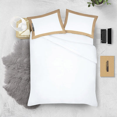 Taupe with White Two Tone Pillowcases