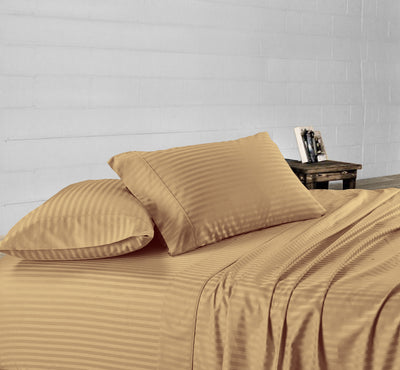 Taupe Stripe Waterbed Sheets