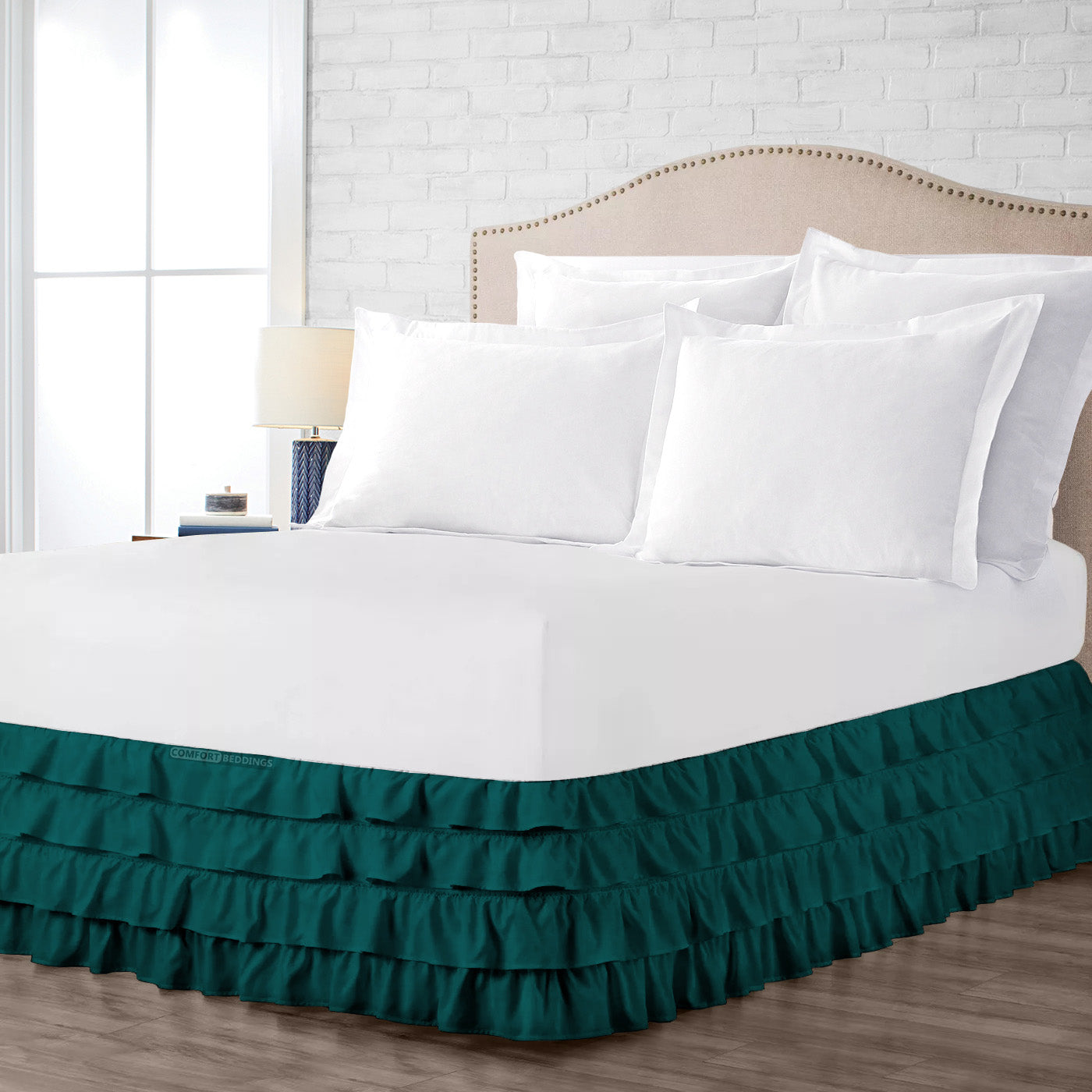 teal bed skirt