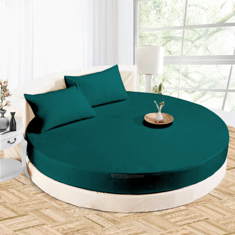 Teal Round Bed Sheets