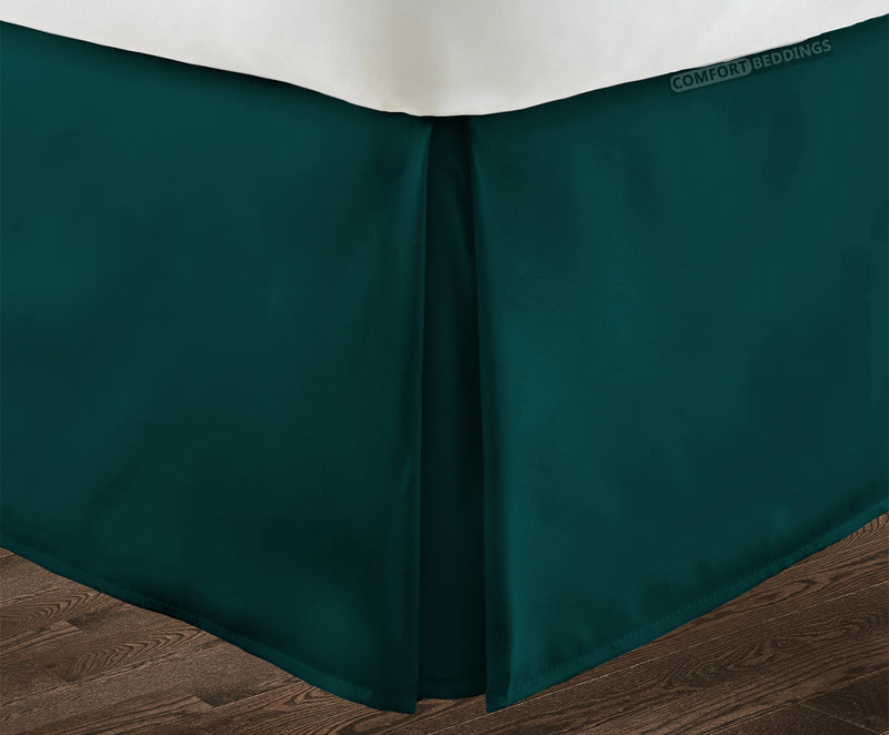 Teal Pleated Bed Skirt