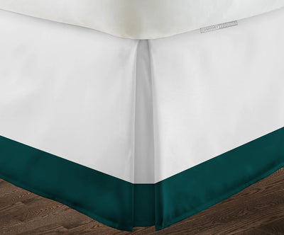 Egyptian cotton Teal two tone bed skirt