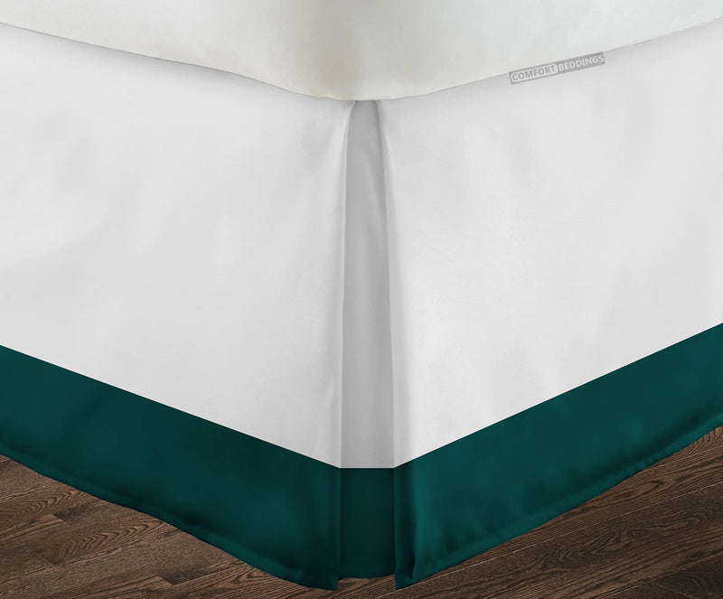 Egyptian cotton Teal two tone bed skirt