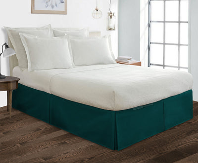 Teal Pleated Bed Skirt