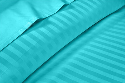 Turquoise Blue Stripe Flat Sheet Only