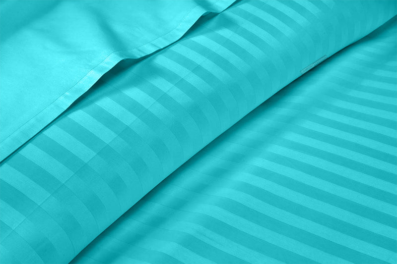 Turquoise blue Stripe Split King Sheets