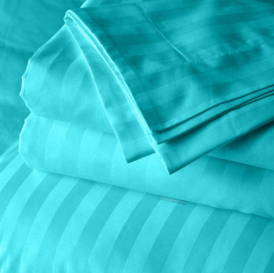 Turquoise blue stripe 20x54 body pillow cover