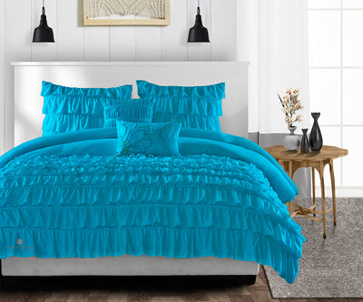 Turquoise Blue Ruffle Comforter