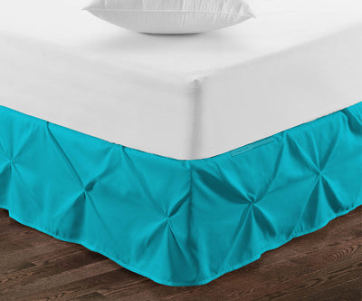 Turquoise Pinch Bed Skirts