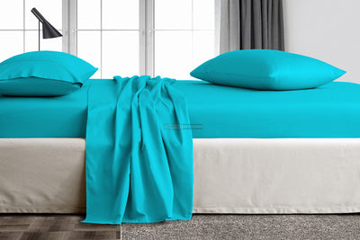 Turquoise Flat Sheets Set