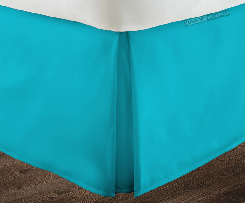 Turquoise Pleated Bed Skirt