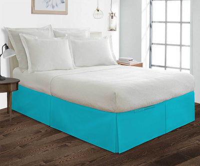 Turquoise Pleated Bed Skirt
