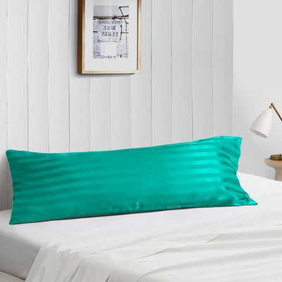 Turquoise green 20x54 stripe Body Pillow cover