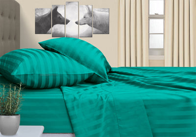 Turquoise Green Stripe RV Sheet Set
