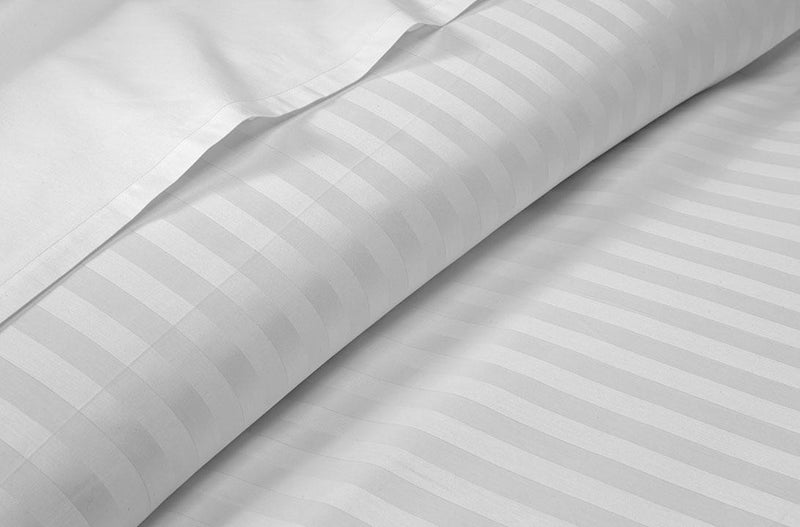 White Striped Split King Sheets