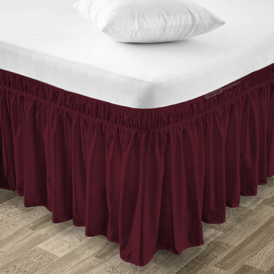 Wine wrap-around bed skirt