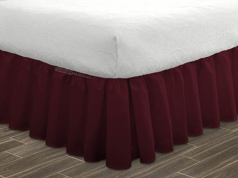 Wine Ruffle Bed Skirt