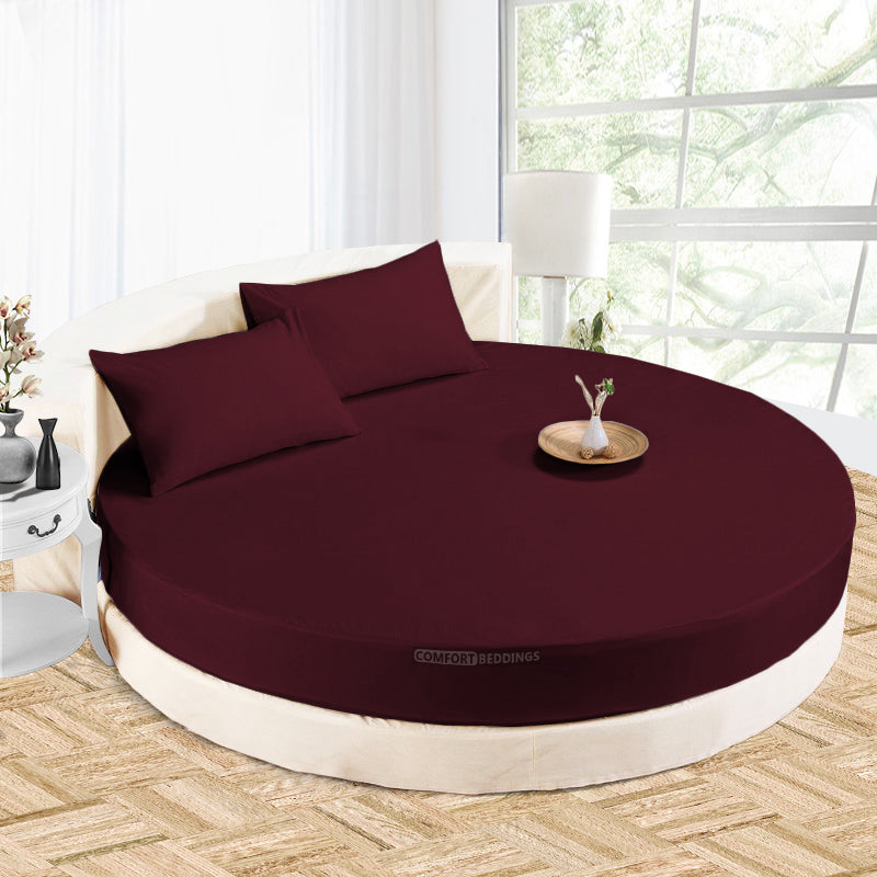 Wine Round Bed Sheets