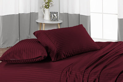 wine stripe flat sheets