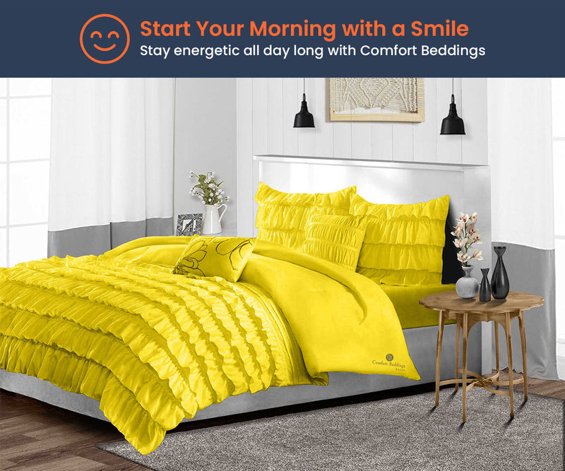 Yellow Ruffle Comforter