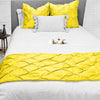 lemon yellow pinch bed runner
