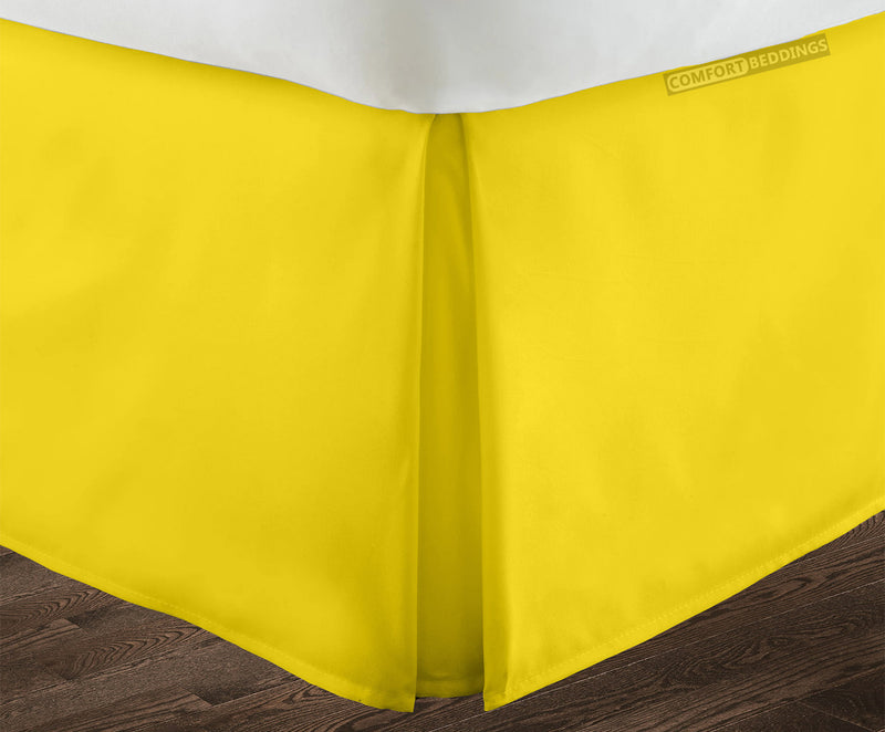 Yellow Pleated Bed Skirt