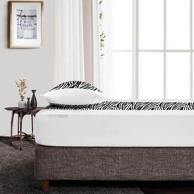 Zebra Print with White Contrast Fitted Sheets Set