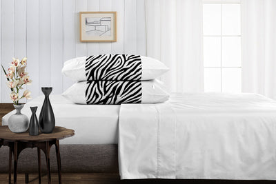 Zebra Print with White Contrast Pillowcases