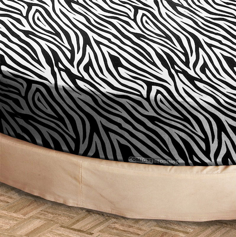 Zebra Print Round Bed Sheets