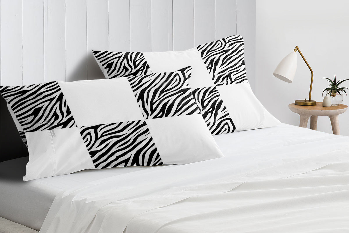 Soft luxurious zebra - white chex pillowcases