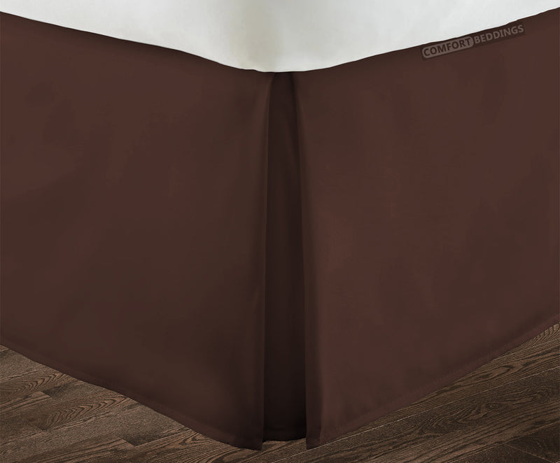 Chocolate Pleated Bed Skirt 