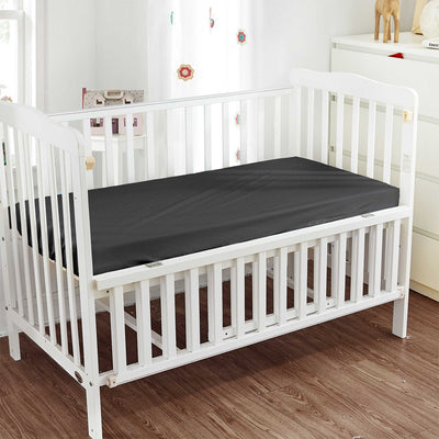 Dark Gray Fitted Crib Sheets
