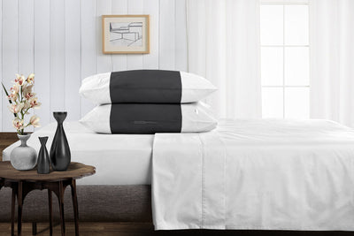 Dark Grey with White Contrast Pillowcases