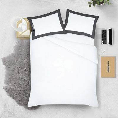 Soft Cotton Dark Grey - White Two Tone Pillow Cases