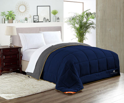 Dark Grey and Navy Blue Reversible Comforter