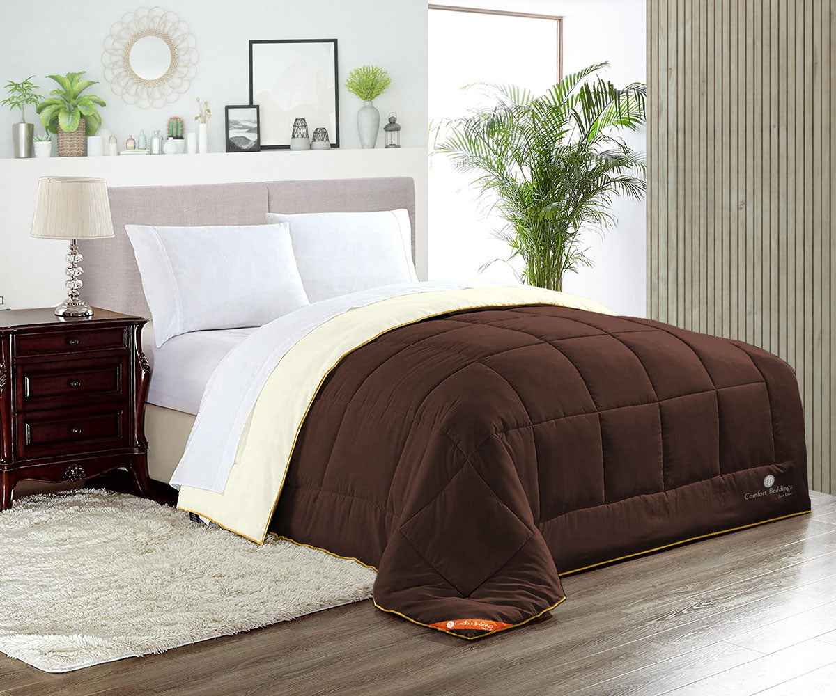 Ivory and Chocolate Reversible Comforter