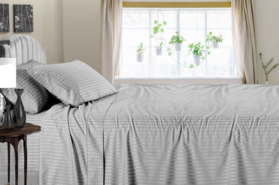 Light Grey Stripe Bed Sheets