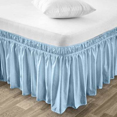 Light Blue wrap-around bed skirts