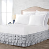 Luxury Light Grey Waterfall Ruffled Bed Skirt 600TC