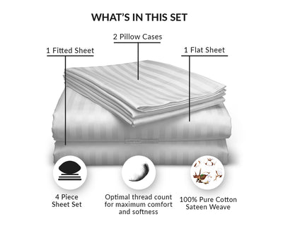 Light Grey Stripe RV Sheet Set