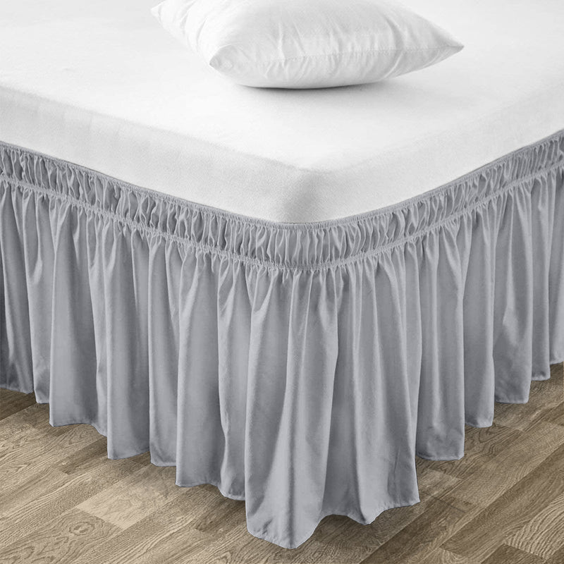 Light Grey wrap-around bed skirt