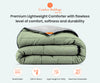 Light grey and moss reversible comforter