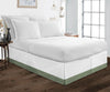 100% Egyptian cotton Moss White two tone bed skirt