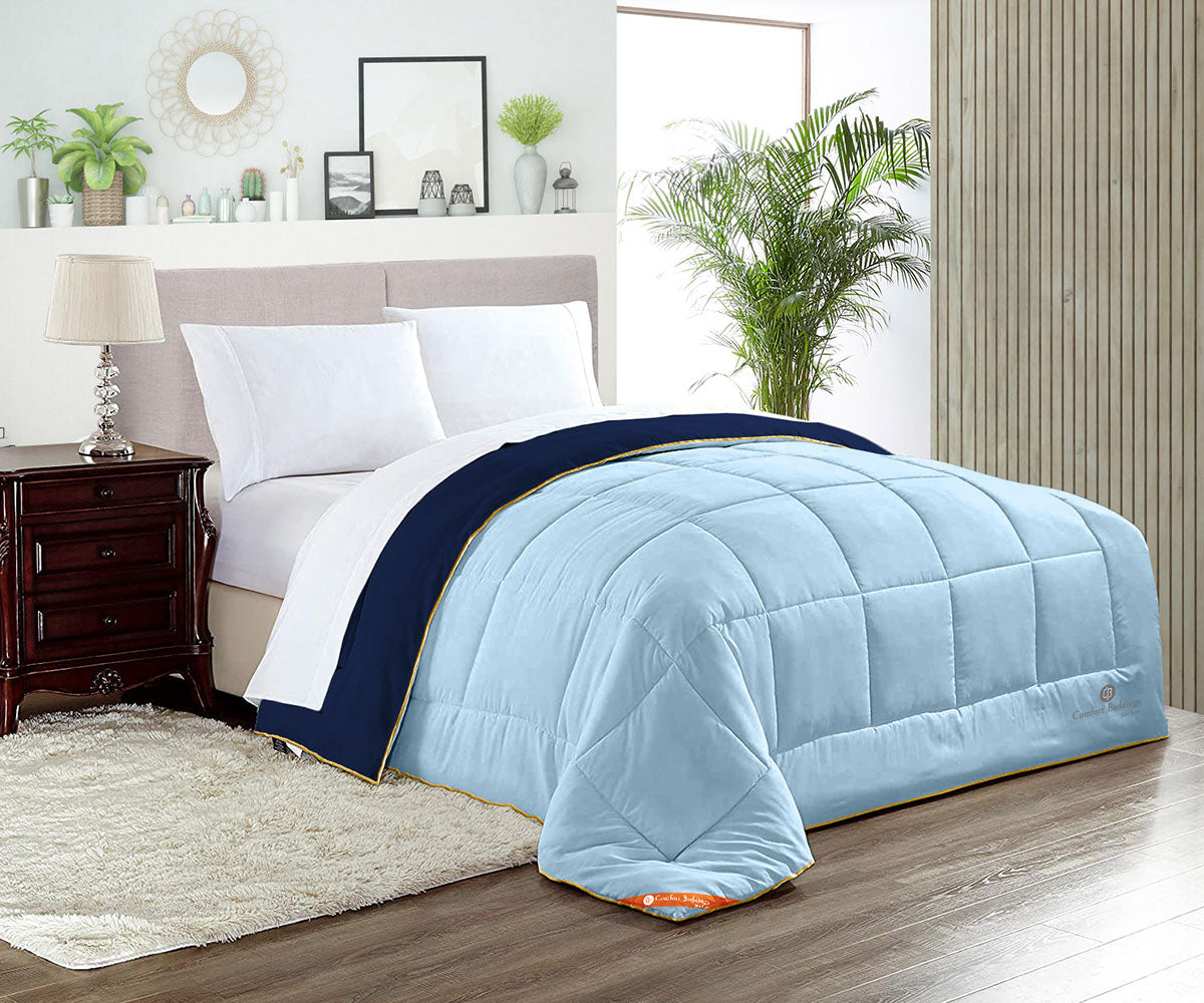Navy Blue and Light Blue Reversible Comforter